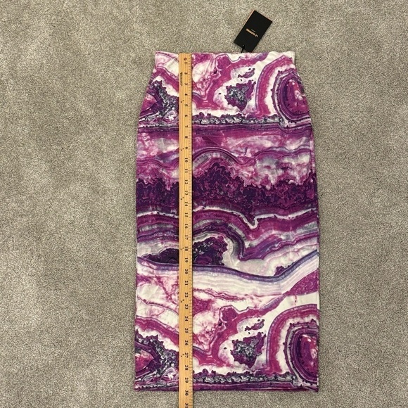 Le Superbe Two Timer Reversible MIDI Skirt Tie Dye & Amethyst Size Small NWT - Picture 3 of 10